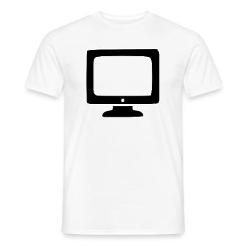 Retro Computer Screen White Vintage 80s 90s - Men's T-Shirt - white - Front - AI Model Male 178 dark (178cm)