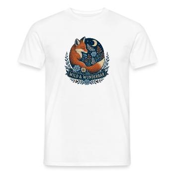 Wild & Wunderbar – Mystischer Fuchs - Männer T-Shirt - Weiß - Vorne - AI Model Male 178 dark (178cm)
