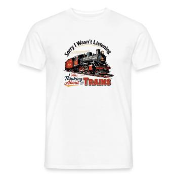Illustration nostalgique de locomotive à vapeur - T-shirt homme - blanc - Devant - AI Model Male 178 dark (178cm)