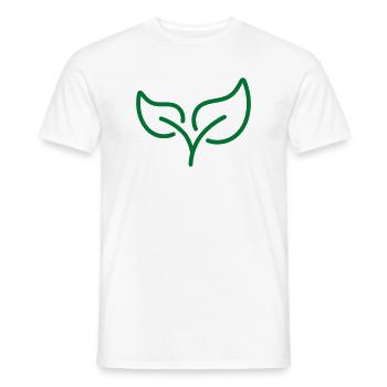 Green Leaf Line Icon Eco Nature Growth Symbol Vect - Men's T-Shirt - white - Front - AI Model Male 178 dark (178cm)