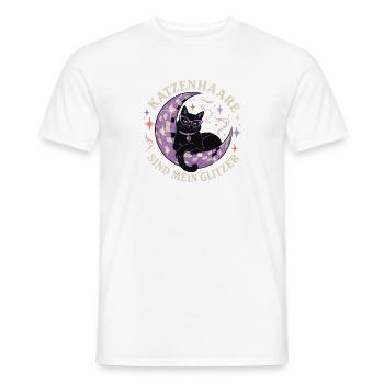Katzenhaare sind mein Glitzer – Disco Katze - Männer T-Shirt - Weiß - Vorne - AI Model Male 178 dark (178cm)