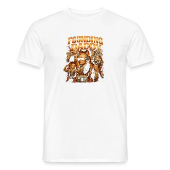 Founding Father Alexander Hamilton, July 4 - Men's T-Shirt - white - Front - AI Model Male 178 dark (178cm)
