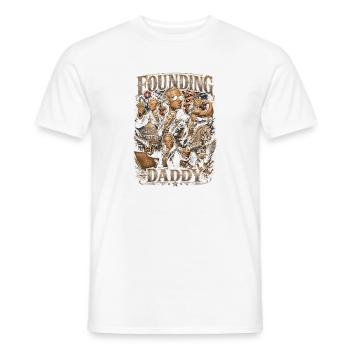 Founding Father Alexander Hamilton, July 4 - Men's T-Shirt - white - Front - AI Model Male 178 dark (178cm)