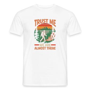 Hiking Mountain Trail Backpacking Outdoors Poaching - Men's T-Shirt - white - Front - AI Model Male 178 dark (178cm)