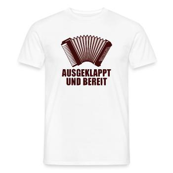 Akkordeon - Ausgeklappt und bereit - Männer T-Shirt - Weiß - Vorne - AI Model Male 178 dark (178cm)
