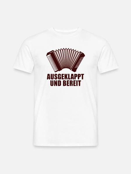 Akkordeon - Ausgeklappt und bereit - Männer T-Shirt - Weiß