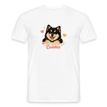 Lapphund finlandais – Juste là pour les câlins - T-shirt homme - blanc - Devant - AI Model Male 178 dark (178cm)