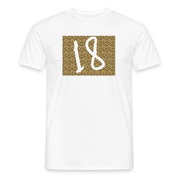 Leopard Pattern with Large Ampersand - Men's T-Shirt - white - Front - AI Model Male 178 dark (178cm)