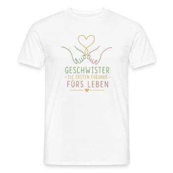 Geschwister Die Ersten Freunde - Männer T-Shirt - Weiß - Vorne - AI Model Male 178 dark (178cm)