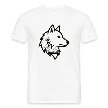 Wolfsprofil Linienkunst - Männer T-Shirt - Weiß - Vorne - AI Model Male 178 dark (178cm)