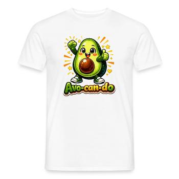 Cute Avocado Avo-can-do Motivational Pun - Men's T-Shirt - white - Front - AI Model Male 178 dark (178cm)