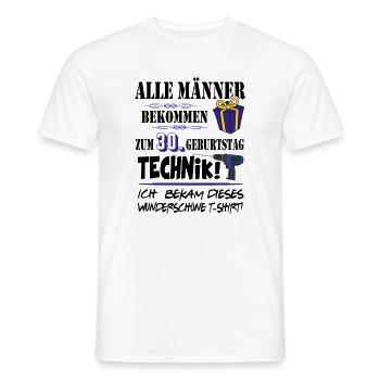 30. Geburtstag Handwerker Technik Werkzeug - Männer T-Shirt - Weiß - Vorne - AI Model Male 178 dark (178cm)