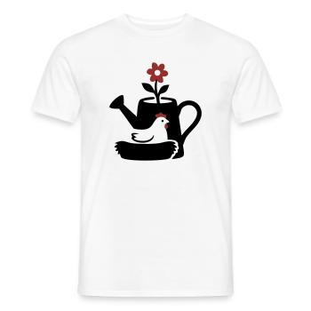 Graphique graphique de nid de poulet en arrosoir - T-shirt homme - blanc - Devant - AI Model Male 178 dark (178cm)