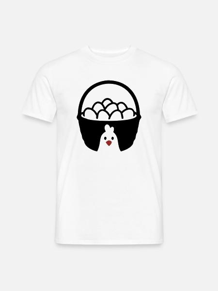 Eierkorb Huhn Icon - Männer T-Shirt - Weiß