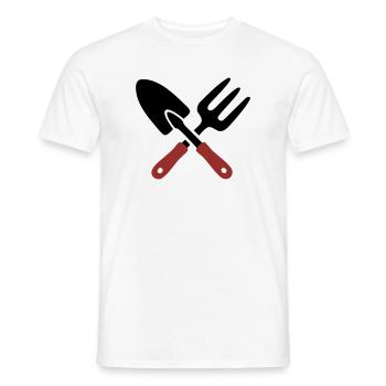Icône de pelle d’outil de jardin - T-shirt homme - blanc - Devant - AI Model Male 178 dark (178cm)