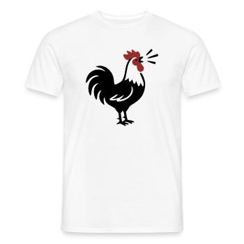 Rooster Crows Farm Logo - Men's T-Shirt - white - Front - AI Model Male 178 dark (178cm)