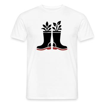 Icône des plantes bottes en caoutchouc - T-shirt homme - blanc - Devant - AI Model Male 178 dark (178cm)