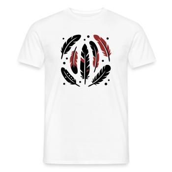 Logo du cercle de plumes d’oiseau - T-shirt homme - blanc - Devant - AI Model Male 178 dark (178cm)