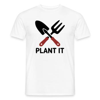 Garden Tool Plant It Logo - Men's T-Shirt - white - Front - AI Model Male 178 dark (178cm)
