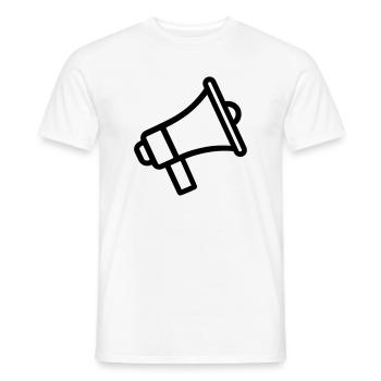 megaphone - Men's T-Shirt - white - Front - AI Model Male 178 dark (178cm)