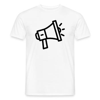 megaphone - Men's T-Shirt - white - Front - AI Model Male 178 dark (178cm)