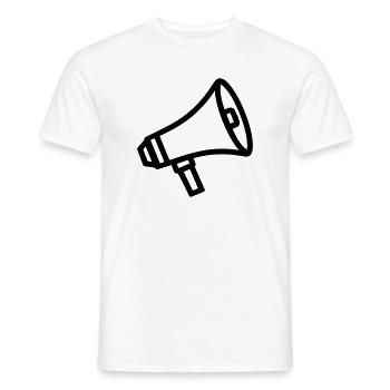 mégaphone - T-shirt homme - blanc - Devant - AI Model Male 178 dark (178cm)