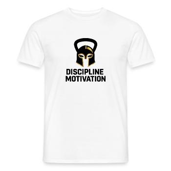Discipline Motivation Spartan Helmet - Men's T-Shirt - white - Front - AI Model Male 178 dark (178cm)