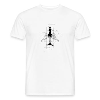 Art de la ligne d’avion - T-shirt homme - blanc - Devant - AI Model Male 178 dark (178cm)