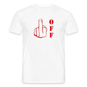 Middle Finger Fuck Off, Fuck Rebellious Statement - Men's T-Shirt - white - Front - AI Model Male 178 dark (178cm)