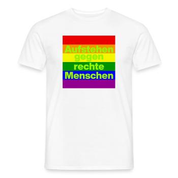 AUFSTEHEN GEGEN RECHTE MENSCHEN NIE WIEDER, NO NZS - Männer T-Shirt - Weiß - Vorne - AI Model Male 178 dark (178cm)