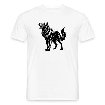 Loup rugissant d’Alaska - T-shirt homme - blanc - Devant - AI Model Male 178 dark (178cm)