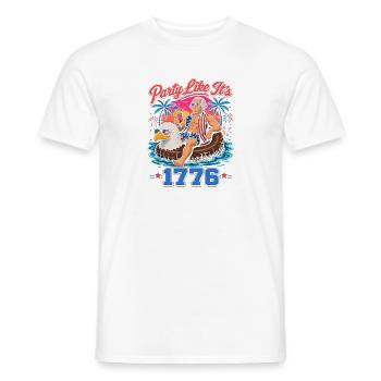Celebrate like in 1776! George Washington, Jul 4 - Men's T-Shirt - white - Front - AI Model Male 178 dark (178cm)