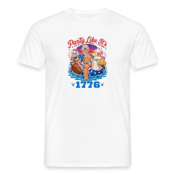 Celebrate like in 1776 – Thomas Jefferson, Jul 4 - Men's T-Shirt - white - Front - AI Model Male 178 dark (178cm)