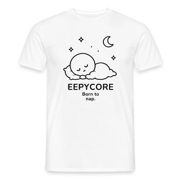 Eepycore – Born to Nap | Cozy Sleep Mood - Männer T-Shirt - Weiß - Vorne - AI Model Male 178 dark (178cm)
