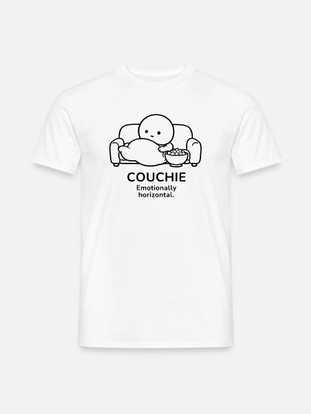 Couchie – Emotionally Horizontal | Cozy Mood - Männer T-Shirt - Weiß