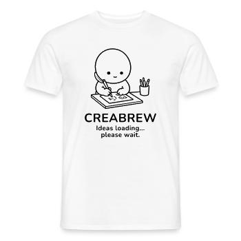 Creabrew – Ideas Loading | Creative Mind Mood - Männer T-Shirt - Weiß - Vorne - AI Model Male 178 dark (178cm)