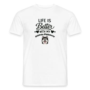 La vie est meilleure avec mon Alaskan - T-shirt homme - blanc - Devant - AI Model Male 178 dark (178cm)