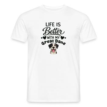 Life is better with my Great Dane - Men's T-Shirt - white - Front - AI Model Male 178 dark (178cm)