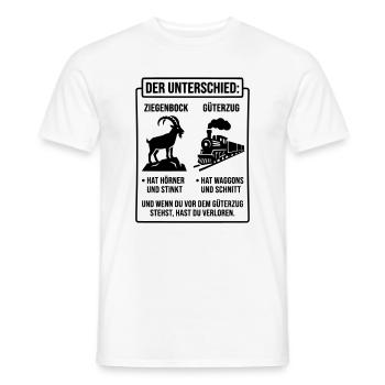 Ziegenbock vs Güterzug Meme - Männer T-Shirt - Weiß - Vorne - AI Model Male 178 dark (178cm)