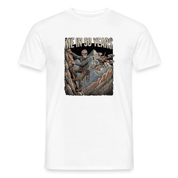 Hommes qui grimpent dans le futur - T-shirt homme - blanc - Devant - AI Model Male 178 dark (178cm)