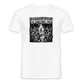 Christmas Headbanger - Men's T-Shirt - white - Front - AI Model Male 178 dark (178cm)