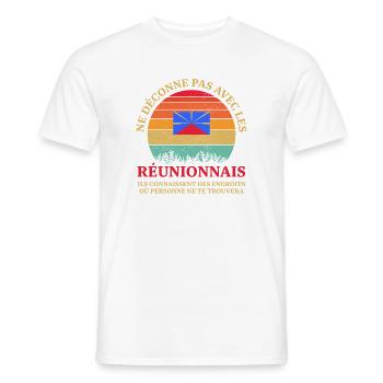 Ne Deconne Pas Avec Les Reunionnais Ils Connais... - T-shirt homme - blanc - Devant - AI Model Male 178 dark (178cm)