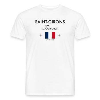Saint Girons Frankreich Koordinaten Reise Souvenir - Männer T-Shirt - Weiß - Vorne - AI Model Male 178 dark (178cm)
