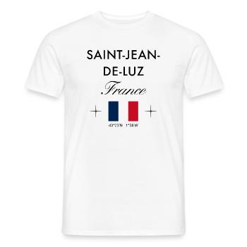 Saint Jean de Luz Frankreich Koordinaten Reise - Männer T-Shirt - Weiß - Vorne - AI Model Male 178 dark (178cm)