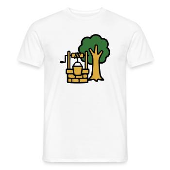 Draw Fountain Village Logo - T-shirt homme - blanc - Devant - AI Model Male 178 dark (178cm)