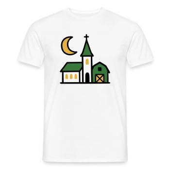 Village Church Moon Artwork - Men's T-Shirt - white - Front - AI Model Male 178 dark (178cm)