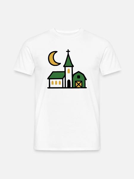 Village Church Moon Artwork - Men's T-Shirt - white