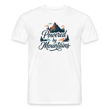 Hiking - Outdoor Adventure - Powered by Mountains - Men's T-Shirt - white - Front - AI Model Male 178 dark (178cm)