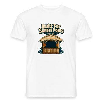 Barman Shift Construit pour Sunset Verse du Rhum Tiki Hu - T-shirt homme - blanc - Devant - AI Model Male 178 dark (178cm)