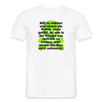 AFD WÄHLEN IST EKELIG, SKULL GRÜN, NO NZS NO AFD - Männer T-Shirt - Weiß - Vorne - AI Model Male 178 dark (178cm)